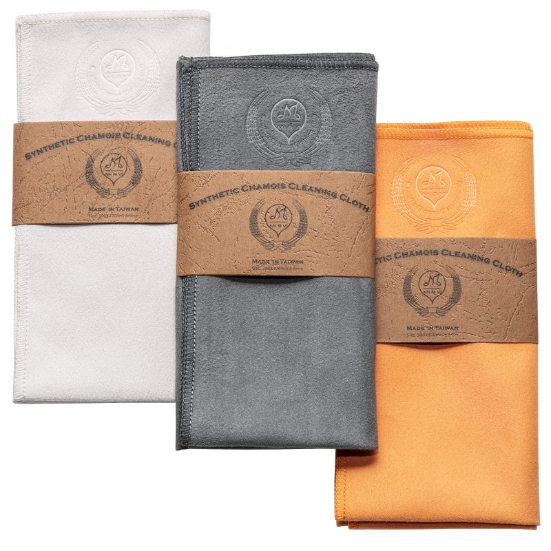 Mivi MI&VI Synthetic Chamois Microfiber Instrument Cleaning & Polishing Cloth for Violin, Viola, Cello, Bass, Guitar 12x12in(Pack of 3) - Image 1
