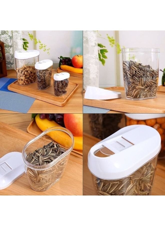Generic 5 Pcs Different Size Locking Clear Acrylic Plastic Food Storage Jars Canister Set Ideal for Sugar, Tea, Coffee, Rice, Pasta etc. with Airtight Lids Capacity 1440ml 960ml 720ml 480ml 300ml  - Image 5