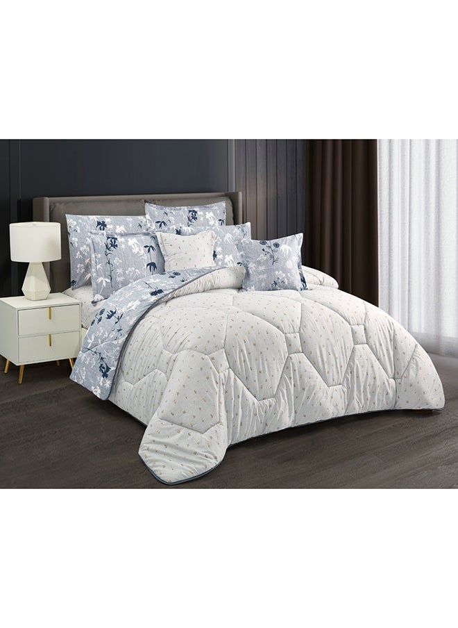 Horse comforter set with durable and soft fabric two sides with a floral pattern 8 pieces king size