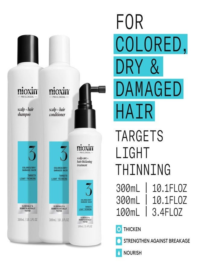 NIOXIN Scalp + Hair Thickening System 3 | For Colored or Damaged Hair with Light Thinning | With Niacinamide and Biotin | Full Size| 3 Month Supply - Image 4