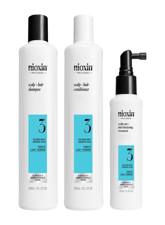 NIOXIN Scalp + Hair Thickening System 3 | For Colored or Damaged Hair with Light Thinning | With Niacinamide and Biotin | Full Size| 3 Month Supply - Image 1