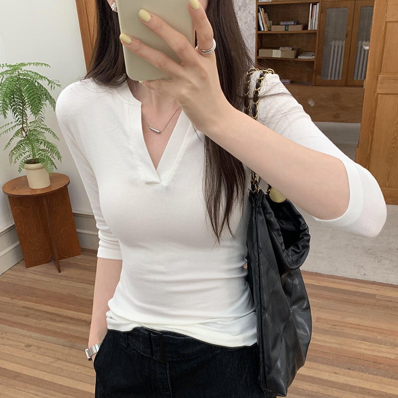Generic Chic Slimming French Style Tee brown - Image 4