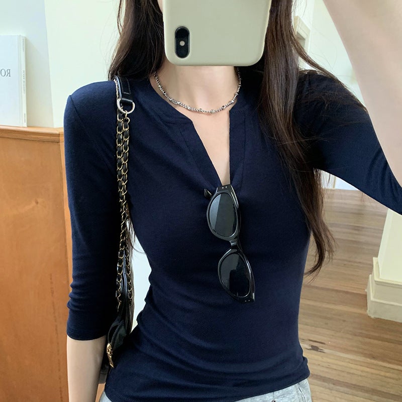 Generic Chic Slimming French Style Tee brown - Image 2