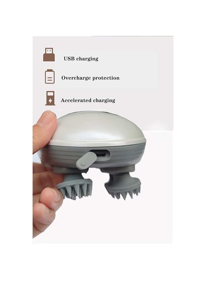 Electric Scalp Massager, Portable Waterproof Scalp Massager For Hair Growth, Stress Relief, Deep Cleaning, Full Body Massage With 4 Heads - Image 3