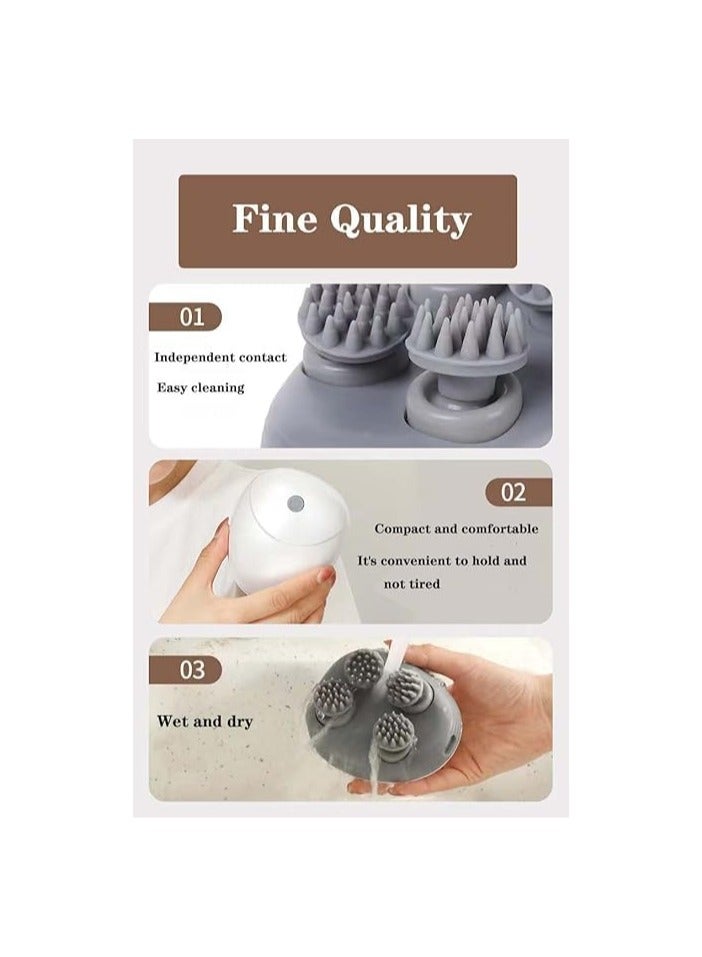 Electric Scalp Massager, Portable Waterproof Scalp Massager For Hair Growth, Stress Relief, Deep Cleaning, Full Body Massage With 4 Heads - Image 5