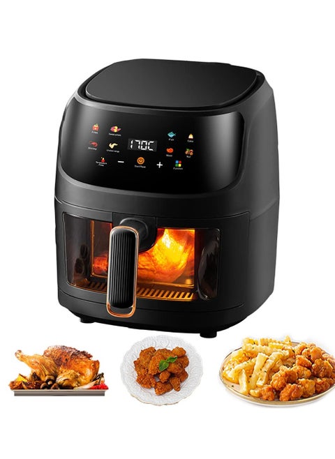 Air Fryer Oven,8-in-1 Air Fryers with Led Digital Touchscreen,with Visible Cooking Window,Oil-Free,Easy To Clean Non-Stick Basket,Customized Temp/Time,Automatic power off protection