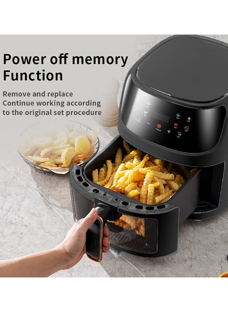 Air Fryer Oven,8-in-1 Air Fryers with Led Digital Touchscreen,with Visible Cooking Window,Oil-Free,Easy To Clean Non-Stick Basket,Customized Temp/Time,Automatic power off protection