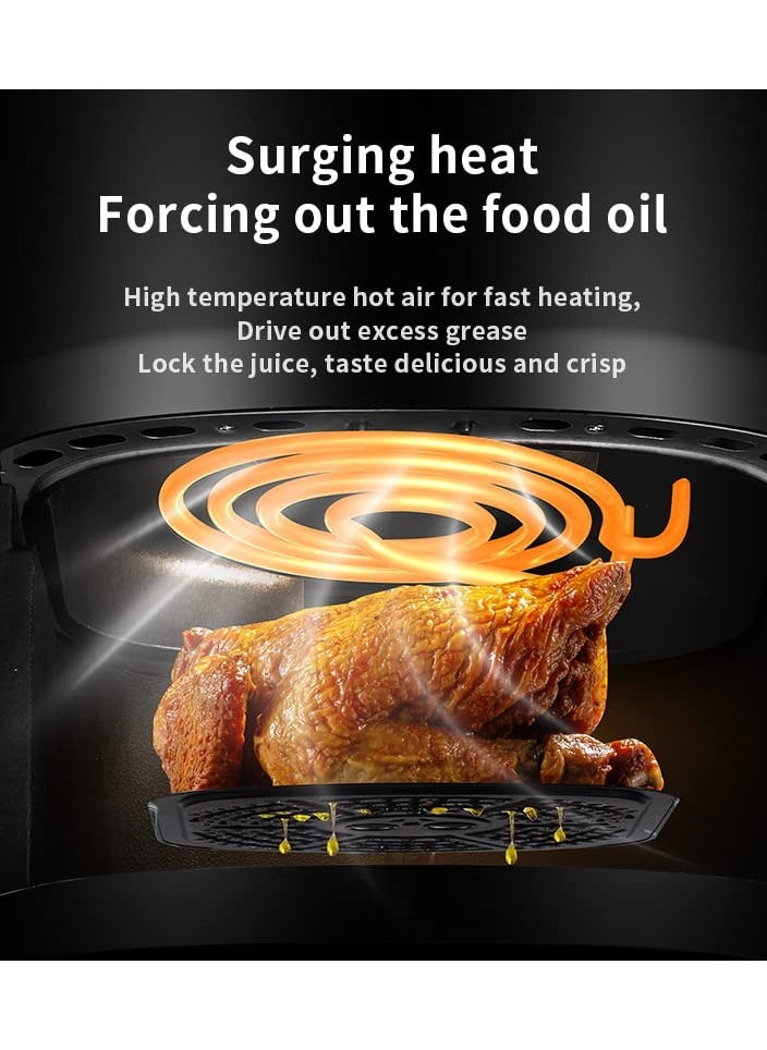 Air Fryer Oven,8-in-1 Air Fryers with Led Digital Touchscreen,with Visible Cooking Window,Oil-Free,Easy To Clean Non-Stick Basket,Customized Temp/Time,Automatic power off protection