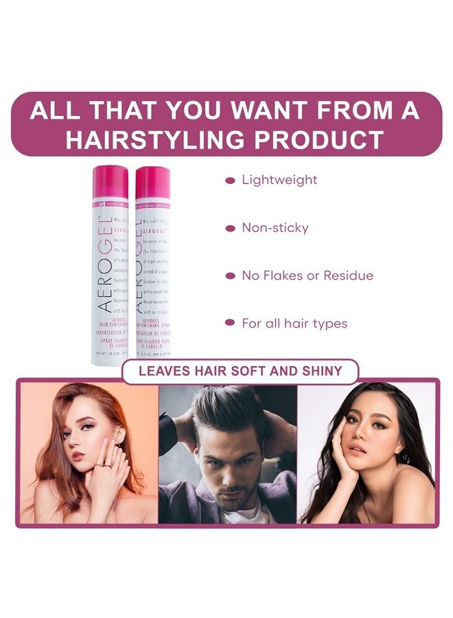 TRIDESIGN TRI Aerogel Hairspray - Non-Toxic Hair Finishing Spray for Styling, Volumizing and Holding Curly Hair with Flexible Hold - For Women and Men - Pack of 2 (10.5 Oz)  - Image 3