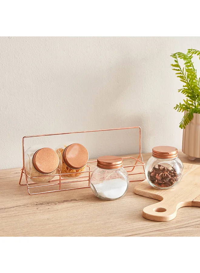 Home Box Essential 5-Piece Glass Spice Rack Set 18 x 10 x 8 cm