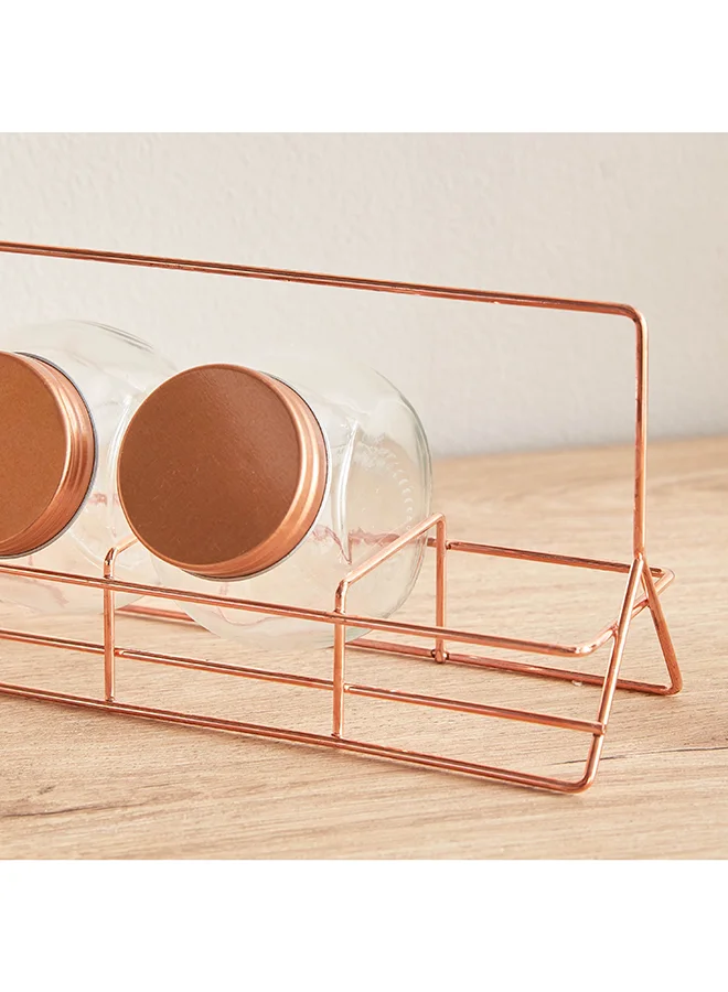 Home Box Essential 5-Piece Glass Spice Rack Set 18 x 10 x 8 cm