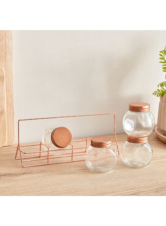 Home Box Essential 5-Piece Glass Spice Rack Set 18 x 10 x 8 cm