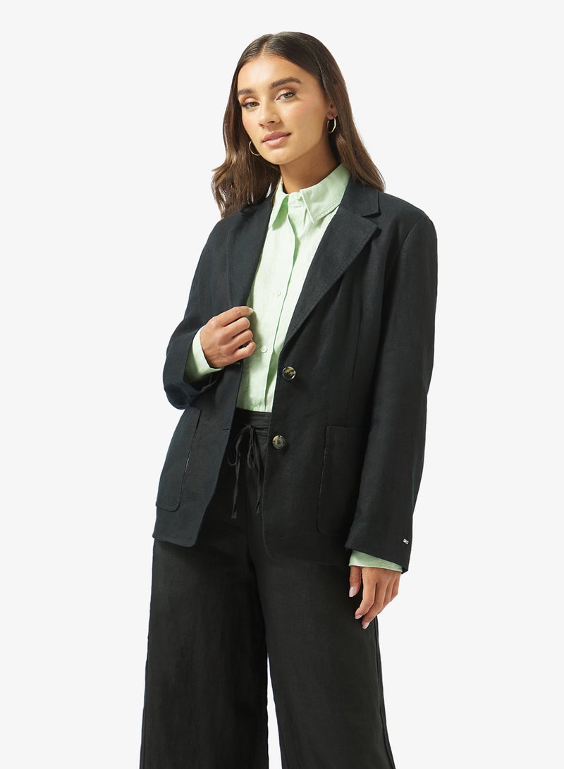 TOMMY HILFIGER Regular Fit Linen Blend Single Breasted Blazer - Image 1