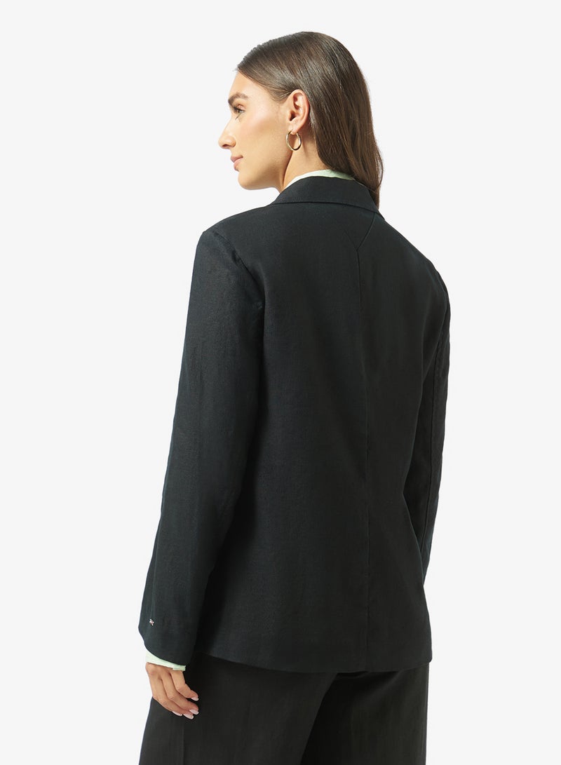 TOMMY HILFIGER Regular Fit Linen Blend Single Breasted Blazer - Image 2