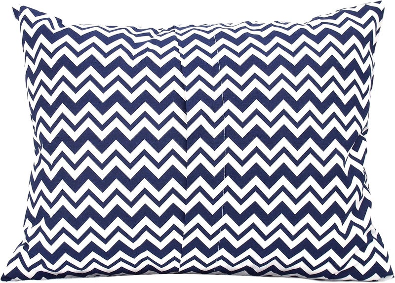 Comfy Turtles Cotton Toddler Pillowcase 13 x 18 - Baby Travel Pillow Case Cover, Kids Pillowcase, Soft & Breathable Toddler Pillow Protector - Navy Blue Chevron - Image 2