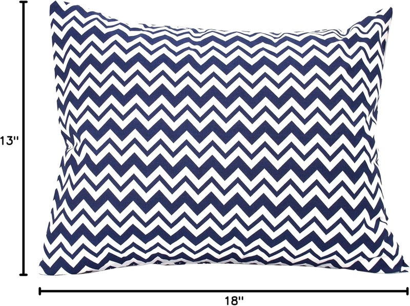 Comfy Turtles Cotton Toddler Pillowcase 13 x 18 - Baby Travel Pillow Case Cover, Kids Pillowcase, Soft & Breathable Toddler Pillow Protector - Navy Blue Chevron - Image 3