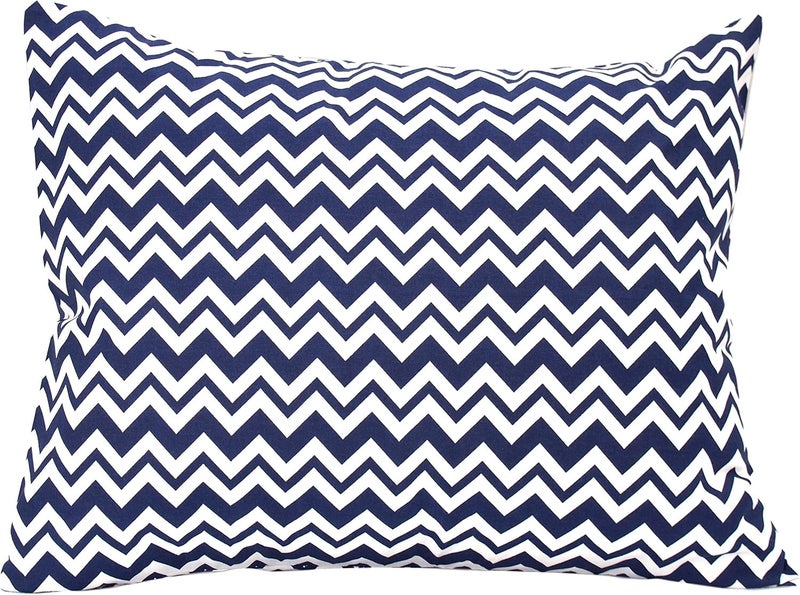 Comfy Turtles Cotton Toddler Pillowcase 13 x 18 - Baby Travel Pillow Case Cover, Kids Pillowcase, Soft & Breathable Toddler Pillow Protector - Navy Blue Chevron - Image 1