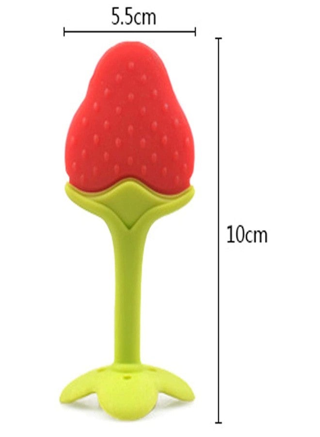 Enorme Silicone Fruit Shape Teething Soft Sensory Teether/Pacifier for Baby (Strawberry) - Image 4