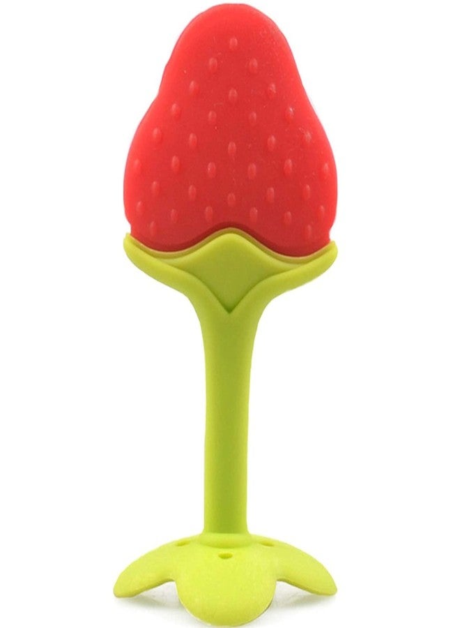Enorme Silicone Fruit Shape Teething Soft Sensory Teether/Pacifier for Baby (Strawberry) - Image 1