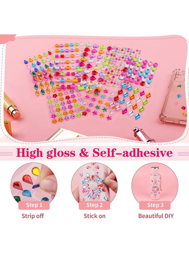 Hoiny 407pcs Gem Stickers Crafts for Kids, Self Adhesive Jewel Stickers, Acrylic Bling Stick on Gems, Rhinestone Stickers for Crafts, Muticolor Gemstone Sticky Gems for Crafting Decorating DIY - Image 5