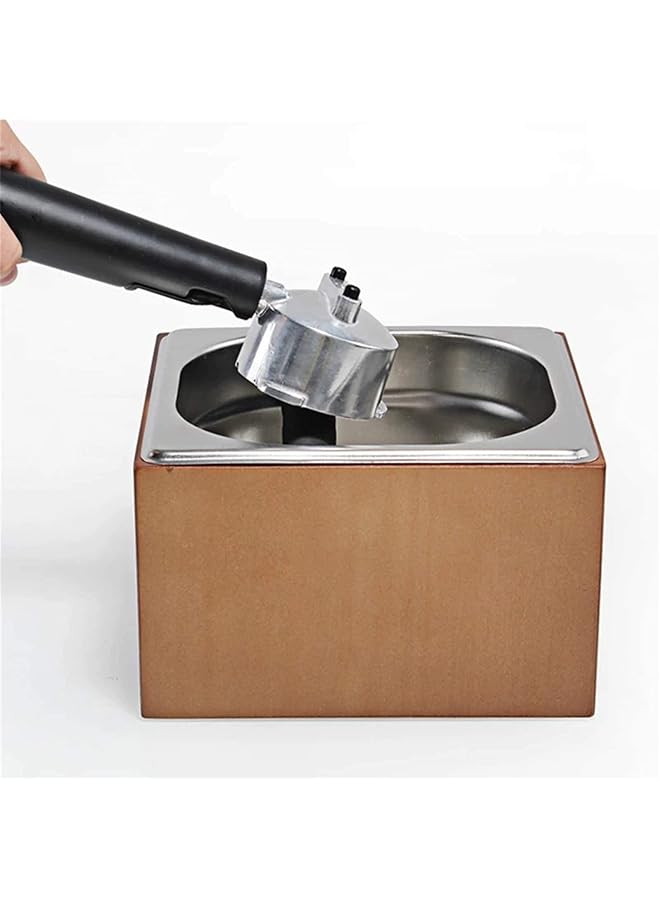 erorex Coffee Bucket Box Coffee Knock Box Stainless Steel Wood Coffee Grounds Container Box Barista Coffee Residue Bucket Grind Waste Easy To Clean Color Wood Size 16X17.5X10Cm  - Image 1