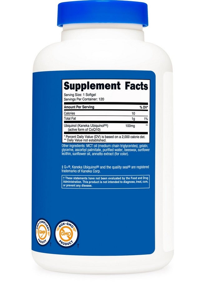 كبسولات يوبيكوينول الناعمة من نيوتريكوست (120 كبسولة هلامية | 100 مجم لكل وجبة) - مضاد للأكسدة عالي الامتصاص | الشكل النشط من إنزيم كيو 10 - خالٍ من الجلوتين وغير معدّل وراثيًا - Image 5