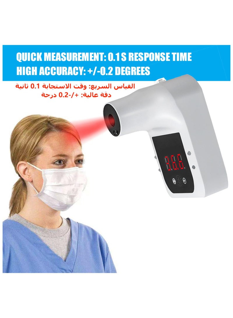 Non-contact Thermometer Digital Infrared Forehead Thermometer Wall-Mounted Self-service 0.5S Quick Test with Alarm LCD Display For Adults Kids School Office Hospital - Image 3