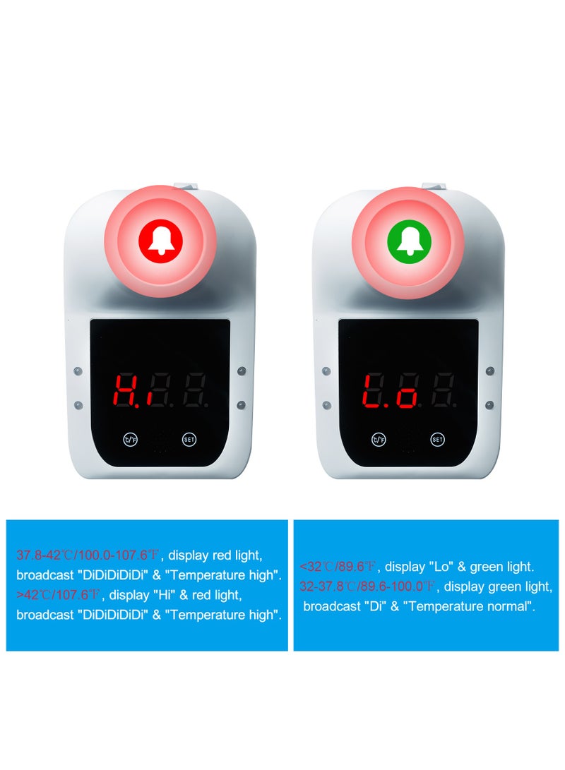 Non-contact Thermometer Digital Infrared Forehead Thermometer Wall-Mounted Self-service 0.5S Quick Test with Alarm LCD Display For Adults Kids School Office Hospital - Image 4