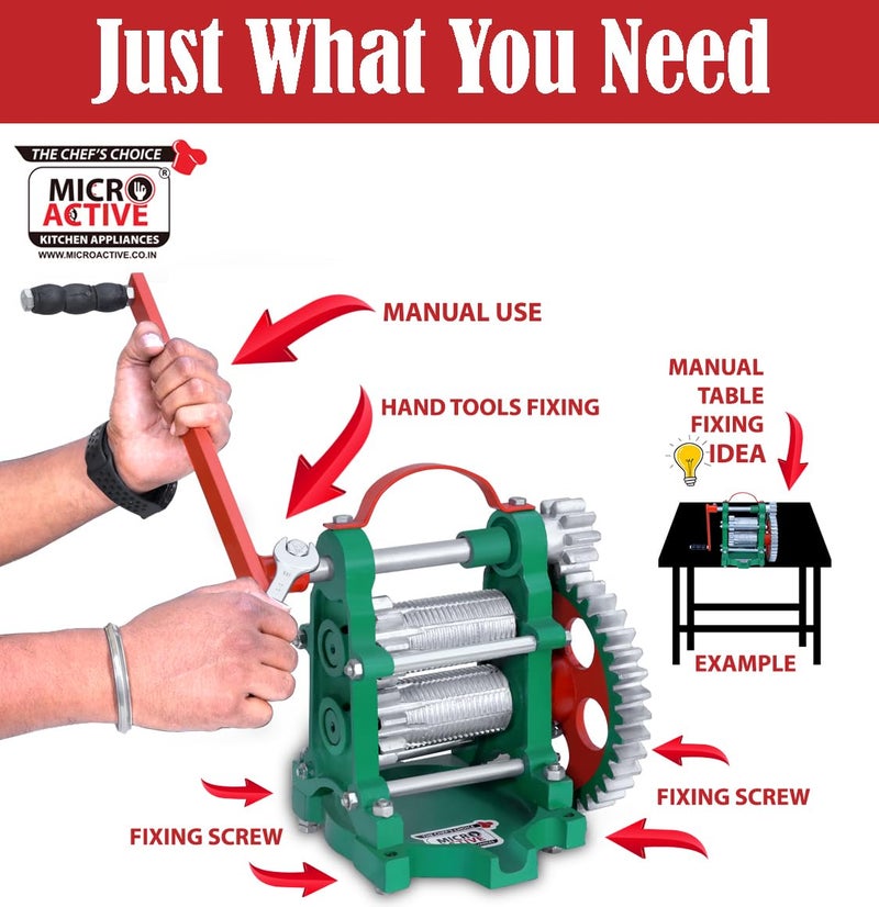 MICROACTIVE MICROACTIVE Hand Operated Manual Sugarcane Juicer Machine Sugarcane Squeezer For Home And Commercial Uses With High Graded Cast Iron Material 8X11X12 INCH  - Image 5