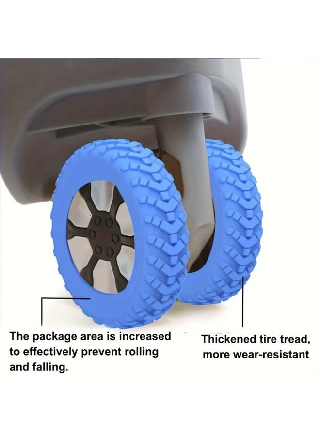 Orange 8pcs Silent Luggage Replacement Wheels Universal Rubber Casters Travel Box - Image 4