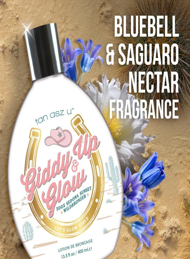 تان أسز يو لوشن تسمير البشرة Tan Asz U Giddy Up & Glow، 500X Sedona Sunset Wild Bronzer مع سيروم Wild Rose & Prickly Pear Glow، 13.5 أونصة سائلة - Image 5