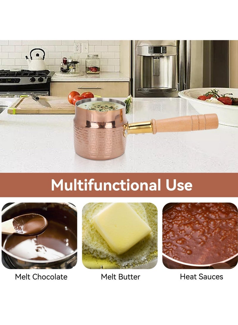 Small Sauce Pan, 13.5 Oz Stainless Steel Saucepan Butter Warmer - Small Melting Pot for Milk, Coffee, Tea, Soup - Stovetop & Dishwasher Safe - Image 3