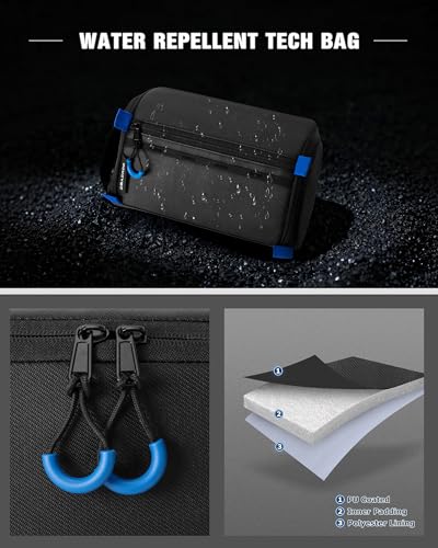 Smasrob Electronics Organizer Travel Case, Water Resistant Tech Bag Charger Pouch for Cord, Cable, Cards, Phone, Airpods, Black - Image 4