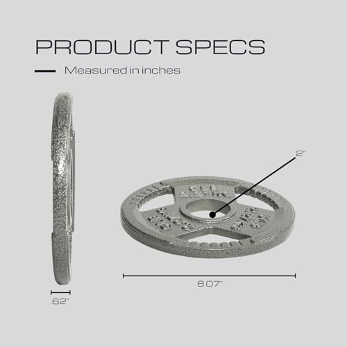HulkFit 2-inch Iron Plate for Strength Training, Weightlifting, Single (5 Pounds), Silver - Image 4