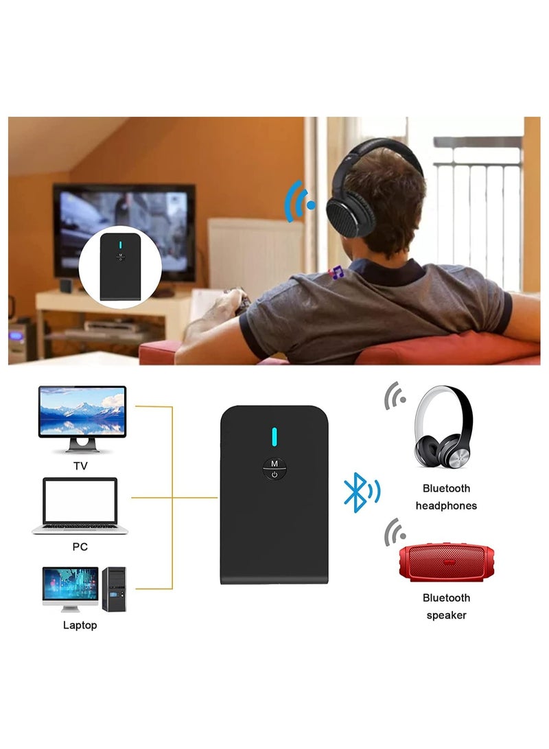 SYOSI Bluetooth 5.0 Transmitter and Receiver 3-in-1 Wireless Bluetooth Adapter 3.5mm Bluetooth Audio Adapter for TV PC Headphones Speakers - Image 2