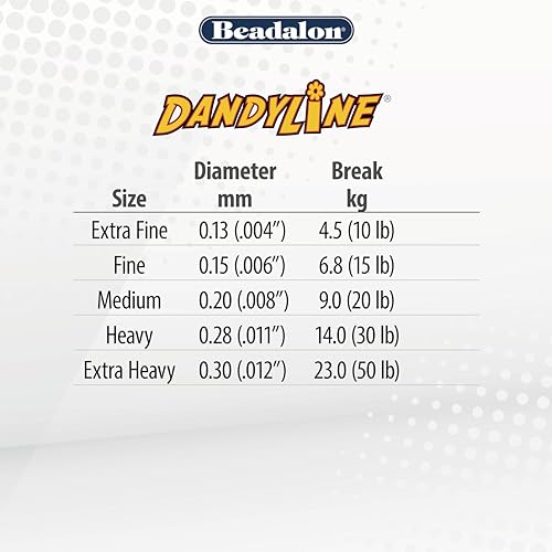 Beadalon Dandyline Bead Weaving & Stringing Thread, 0.28 mm / .011 in, White, 25 m - Image 3