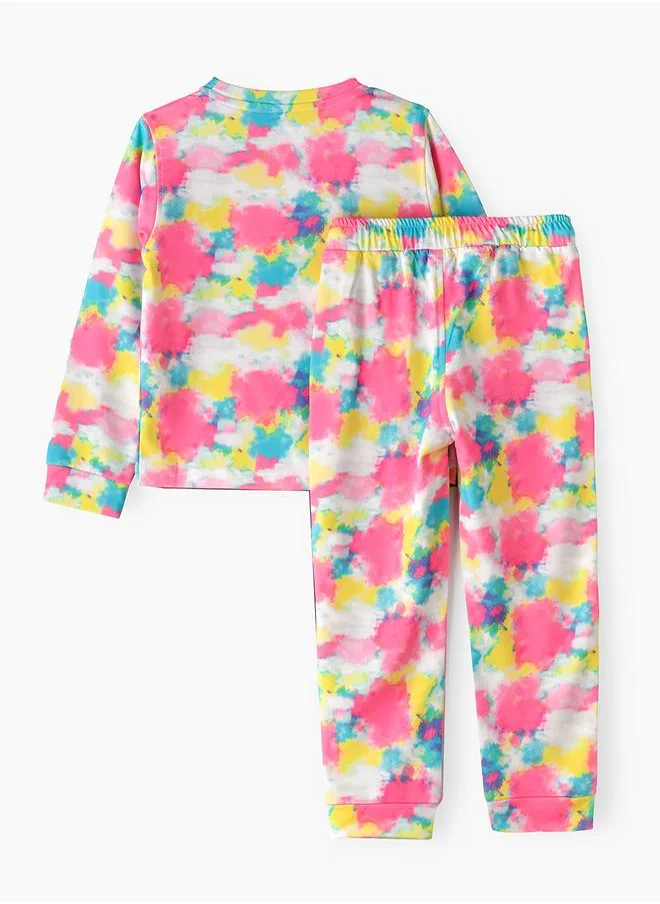 babyqlo Cotton Candy Tie-Dye 2 piece Hoodie Set for Girls