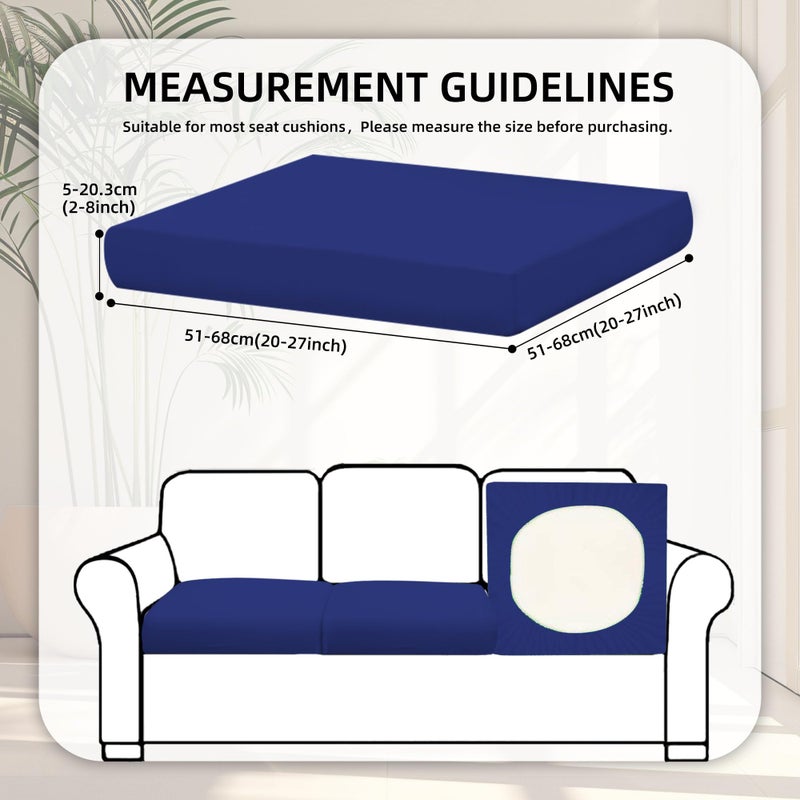 BIETYONE 8Pcs Stretch Patio Cushion Covers,Outdoor Couch Covers Replacement,Outdoor Couch & Sofa Slipcovers,for Patio Furniture Cushion Covers,Washable Reusable Furniture Protector (Lake Blue, Cover Only) - Image 2