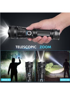 Arabest Rechargeable LED Flashlight, Super Bright Tactical Flashlight, 10000 High Lumen Flashlight, 5 Modes Zoomable Flashlight, Waterproof Flashlight, for Camping, Outdoor Activities and Emergencies  - Image 4