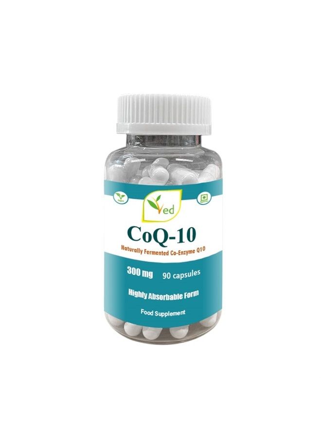 VED Best High Absorption CoQ10, Vegetarian, Gluten Free, Dietary Supplement, 300 mg 90 Veggie Capsules - Image 1