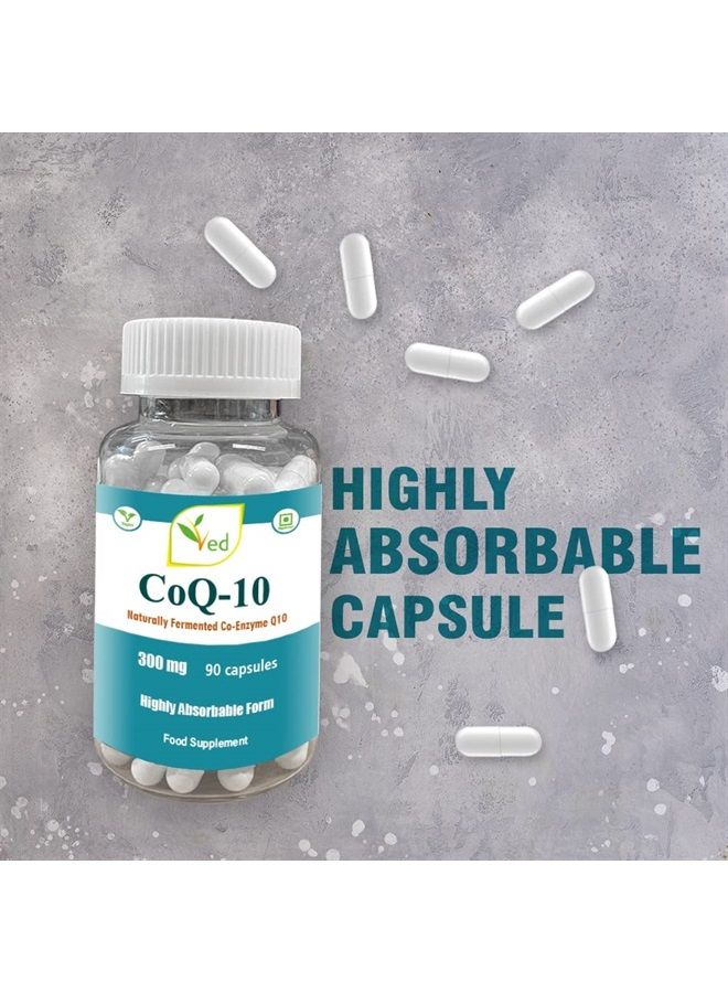 VED Best High Absorption CoQ10, Vegetarian, Gluten Free, Dietary Supplement, 300 mg 90 Veggie Capsules - Image 3
