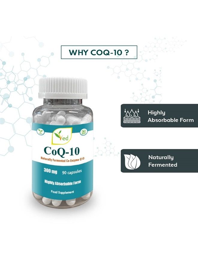 VED Best High Absorption CoQ10, Vegetarian, Gluten Free, Dietary Supplement, 300 mg 90 Veggie Capsules - Image 4