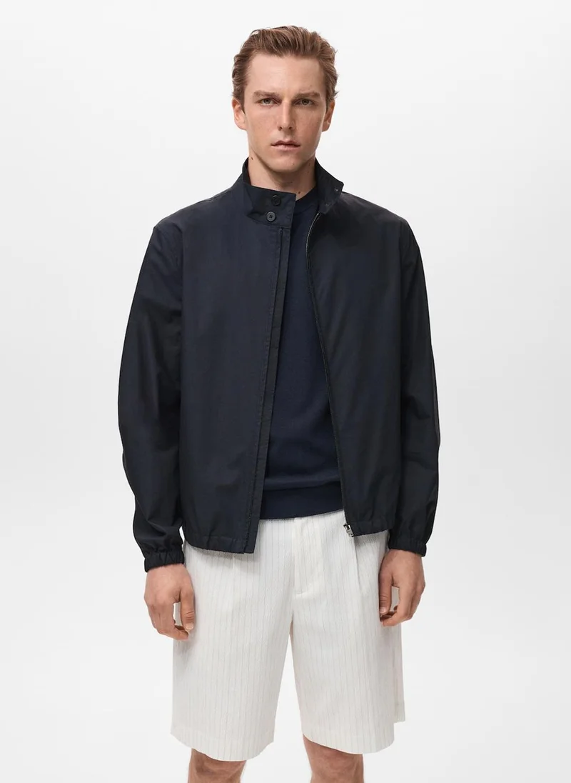 MANGO 100% Cotton Bomber Jacket