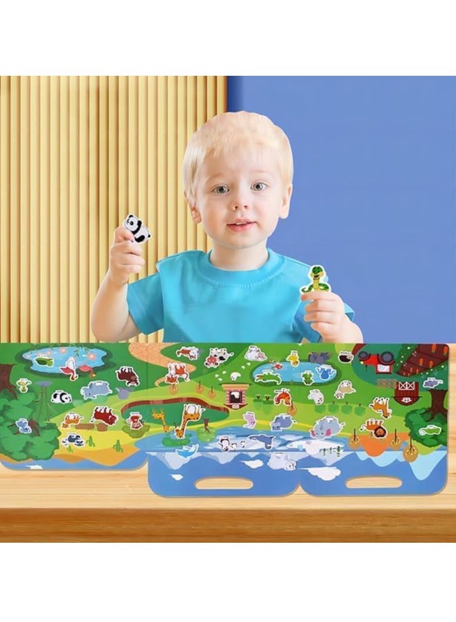 سجن سفما كتاب ملصق للأطفال قابلة لإعادة الاستخدام ، 1-3-year-old مشغول كتاب للأطفال ، ولعب الأطفال السفر ، والهلام كتاب هادئ 6 مواضيع 3-6-year-old الأطفال أنشطة التعلم في مرحلة ما قبل المدرسة - Image 2