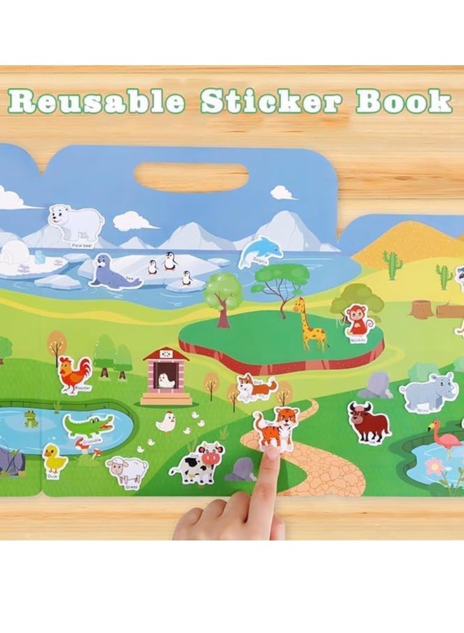 سجن سفما كتاب ملصق للأطفال قابلة لإعادة الاستخدام ، 1-3-year-old مشغول كتاب للأطفال ، ولعب الأطفال السفر ، والهلام كتاب هادئ 6 مواضيع 3-6-year-old الأطفال أنشطة التعلم في مرحلة ما قبل المدرسة - Image 3