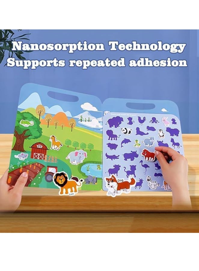 سجن سفما كتاب ملصق للأطفال قابلة لإعادة الاستخدام ، 1-3-year-old مشغول كتاب للأطفال ، ولعب الأطفال السفر ، والهلام كتاب هادئ 6 مواضيع 3-6-year-old الأطفال أنشطة التعلم في مرحلة ما قبل المدرسة - Image 4