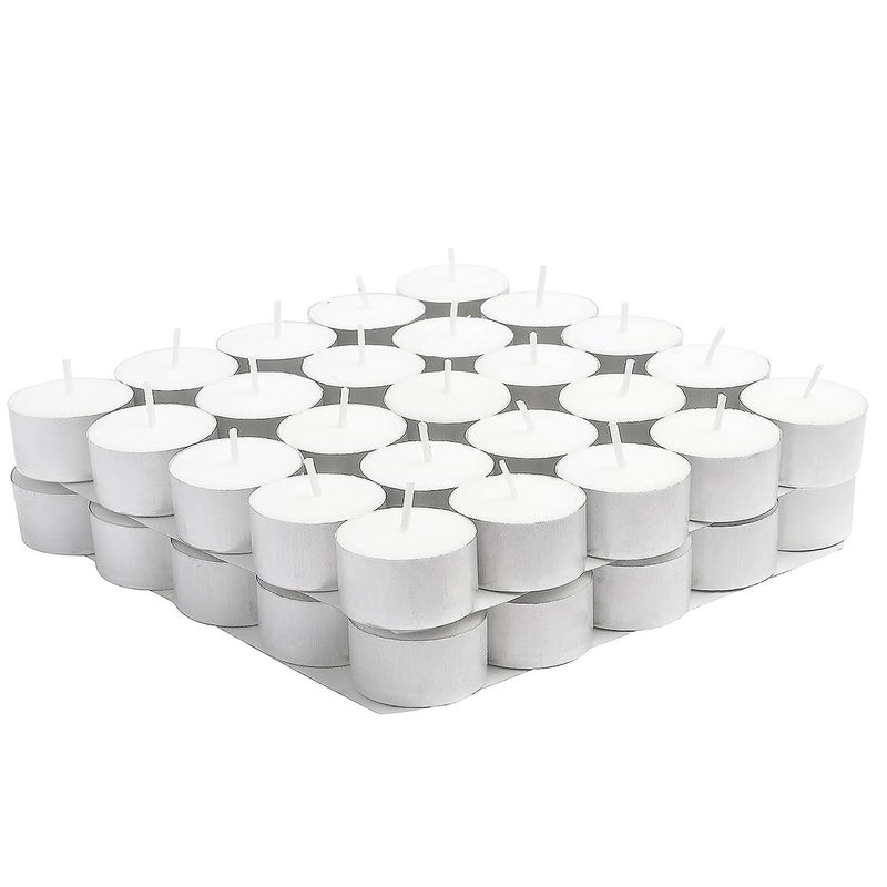 BHUMI Tea Lights for Home Dcor 9 Hours Burning Time White Non Scented Wax Tealight with Long Wick Candle Light Dinner Birthday Decoration Bedroom Diffuser t Lamp Pack of 50 - Image 3
