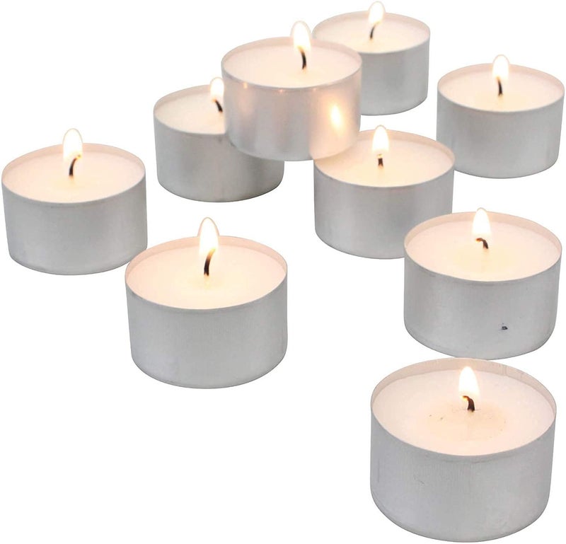 BHUMI Tea Lights for Home Dcor 9 Hours Burning Time White Non Scented Wax Tealight with Long Wick Candle Light Dinner Birthday Decoration Bedroom Diffuser t Lamp Pack of 50 - Image 2