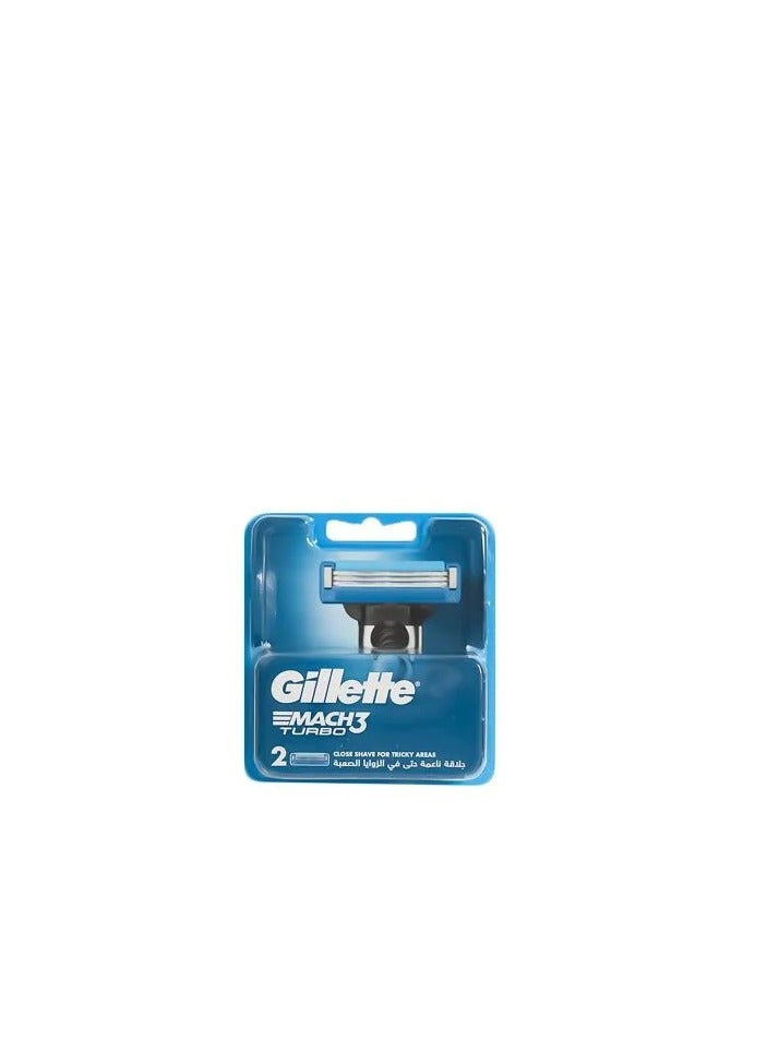 Gillette Mach3 Turbo Refills Silver Blue - Image 2