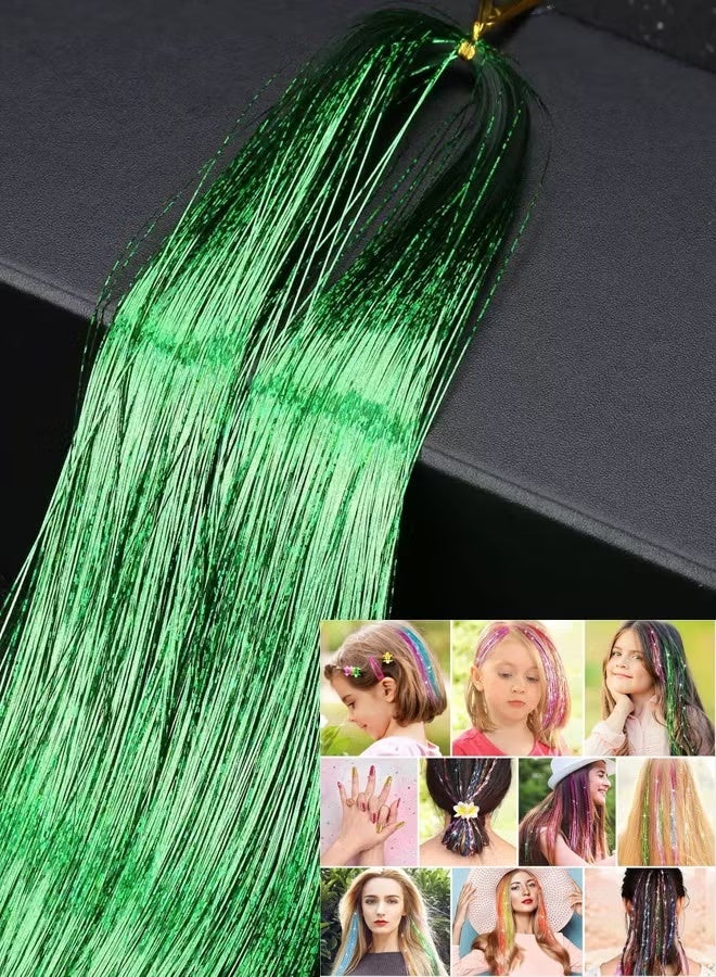 طقم شرائط شعر لامعة 5 قطع، خصلات شعر بريق للتزيين في اليوم الوطني السعودي ولإطلالات الحفلات والمكياج - Image 1